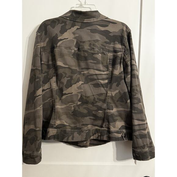 d. jeans Women’s Camo denim jacket 1X Cotton Spandex Stretch Gorpcore Fall - Picture 4 of 10